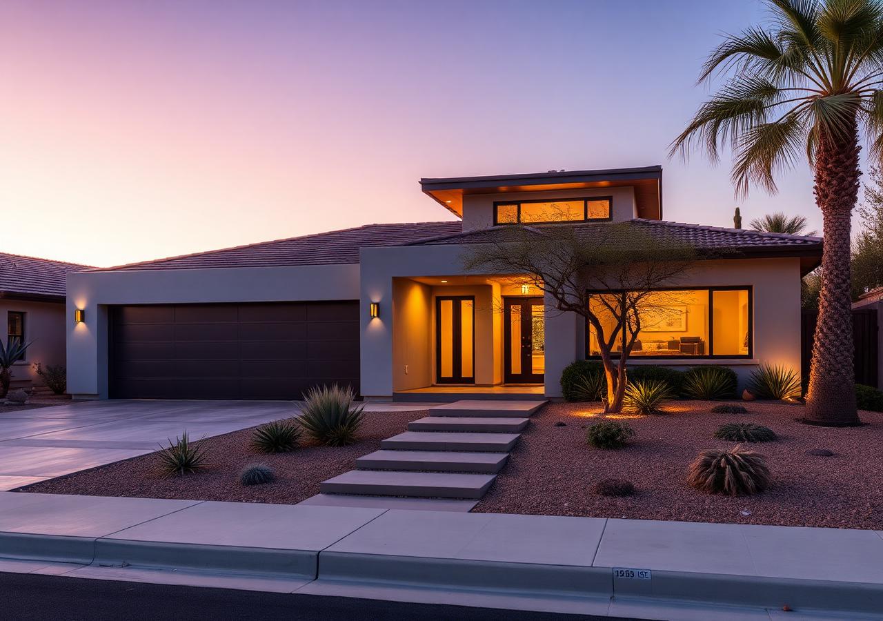 Modern Southern California home exterior