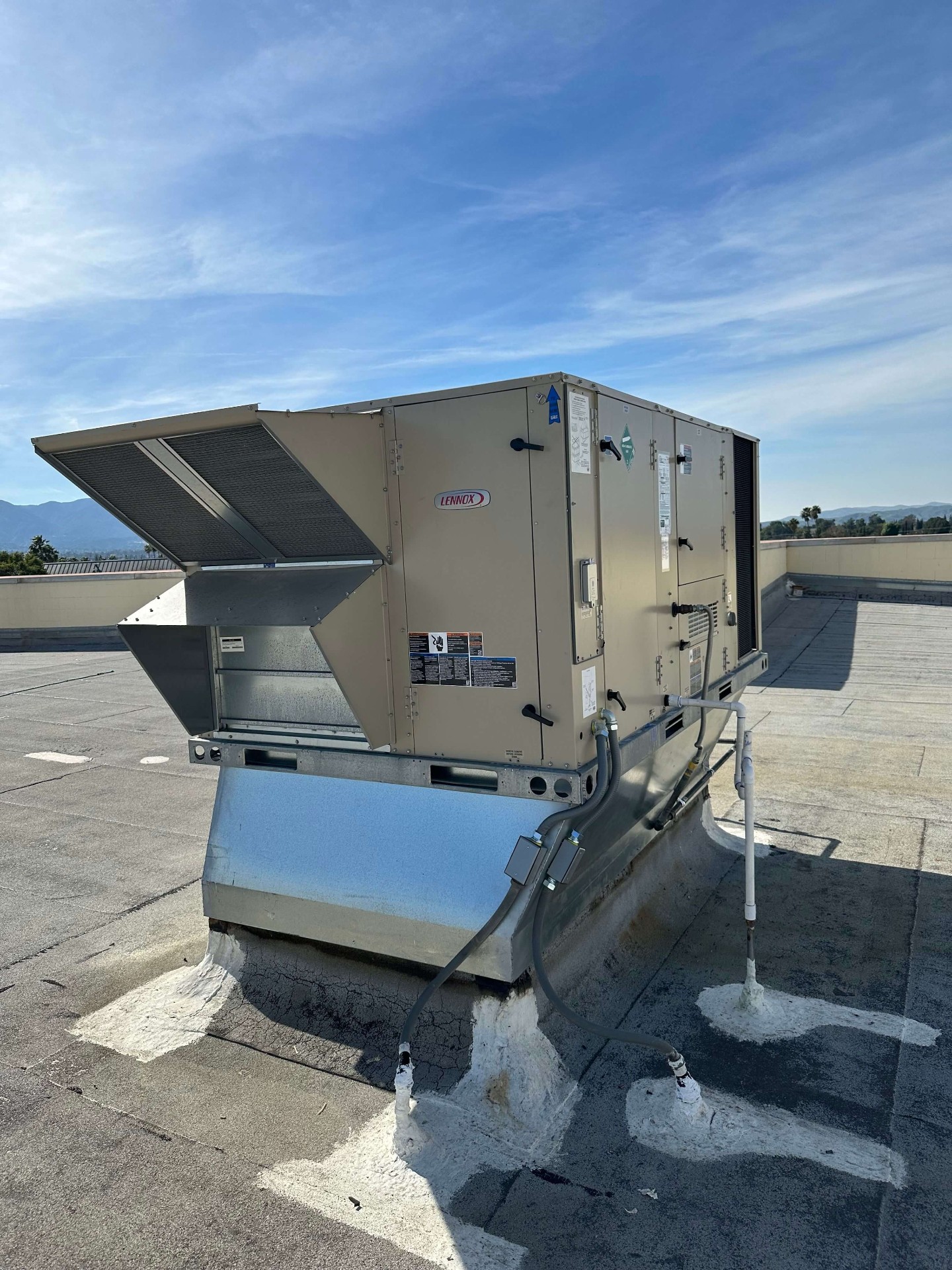 Outdoor HVAC condenser unit